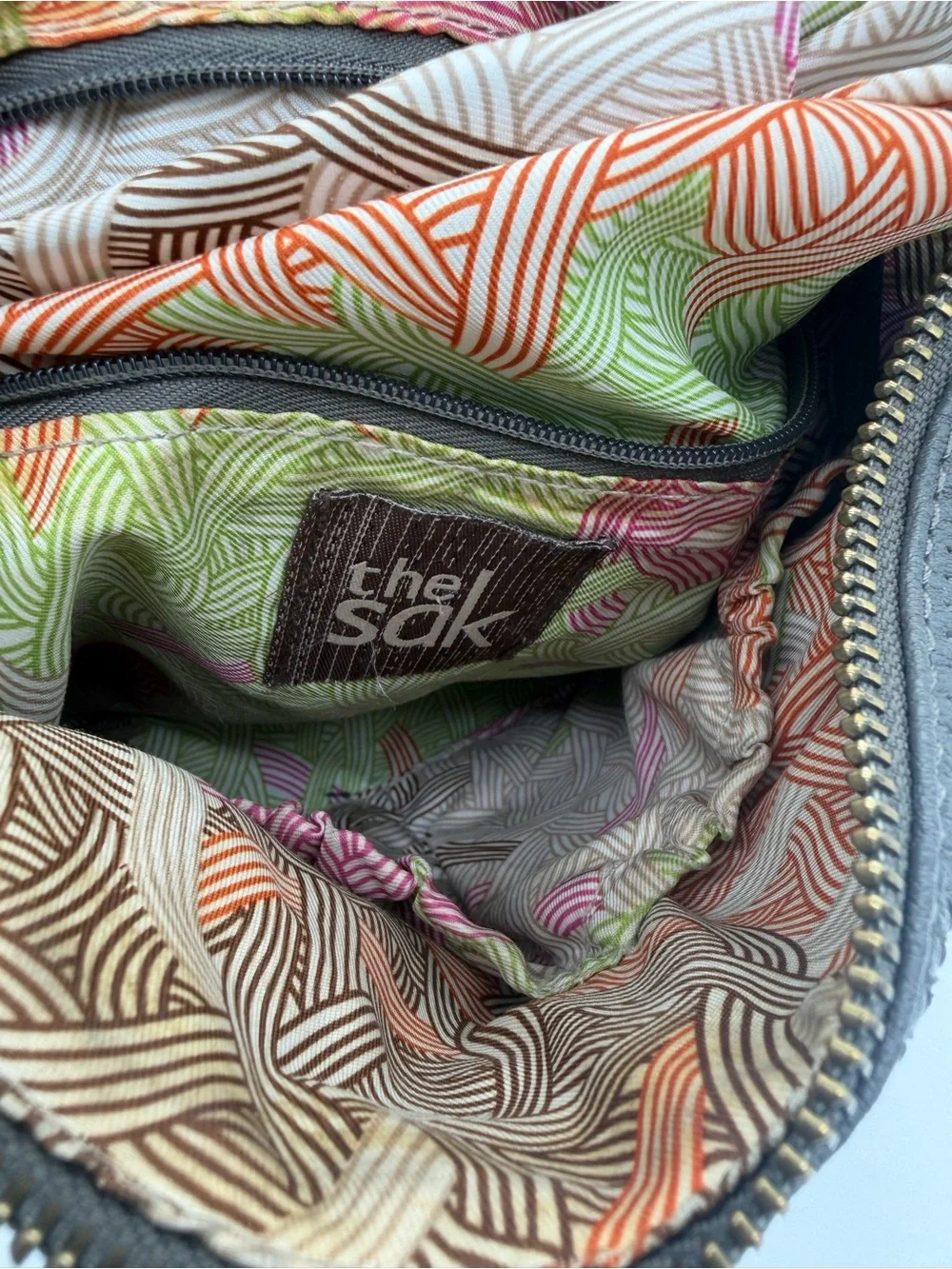 The Sak Brown Leather Messenger Crossbody Bag